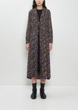 Georgette Flower Print Layered Wrap Dress
