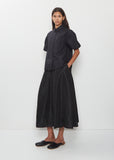 Cropped Pull Sleeve Lace Trim Shirt