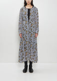 Georgette Flower Print Long Sleeve Layered Dress