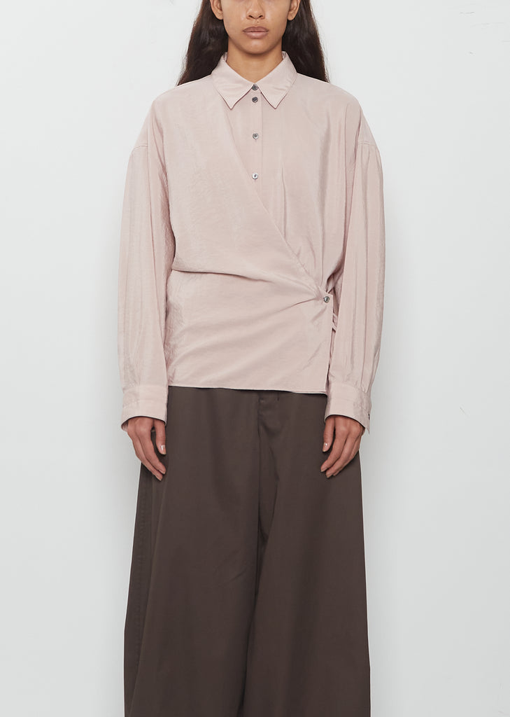 Straight Collar Twisted Shirt