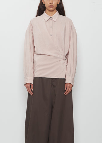 Straight Collar Twisted Shirt