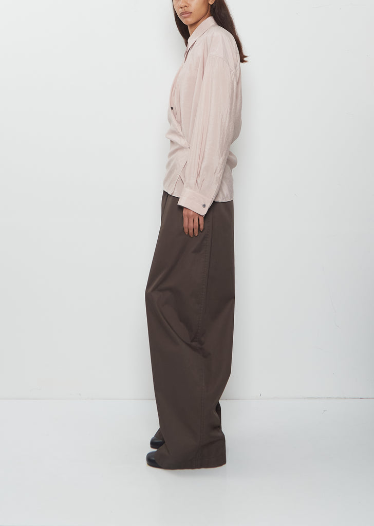 Straight Collar Twisted Shirt
