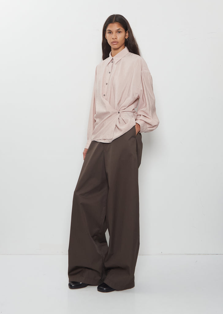 Straight Collar Twisted Shirt