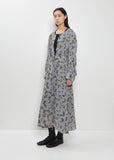 Georgette Flower Print Long Sleeve Layered Dress