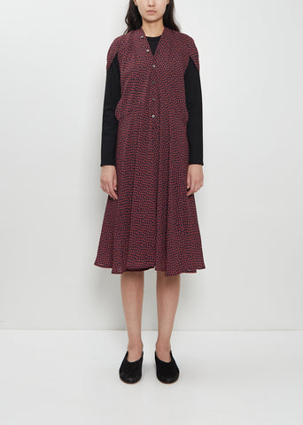 Georgette Flower Print Layered Dress