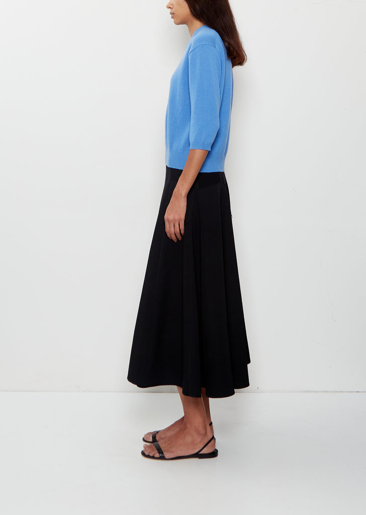 Elbow V-Neck Cashmere Sweater — Cornflower