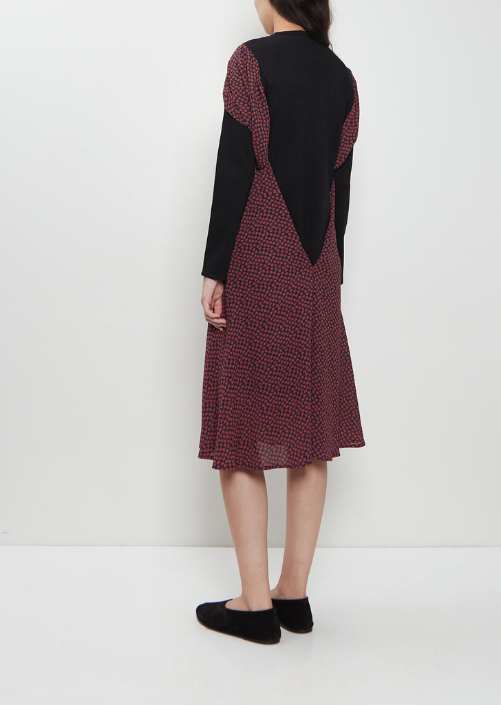 Georgette Flower Print Layered Dress
