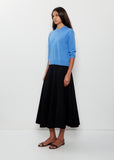 Elbow V-Neck Cashmere Sweater — Cornflower