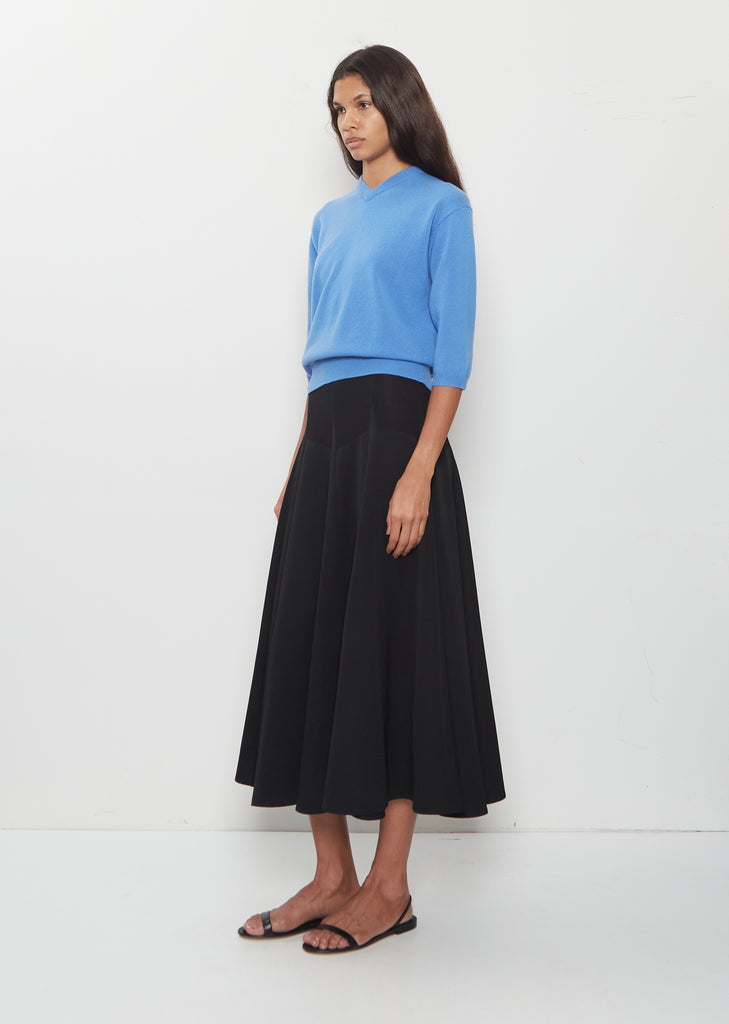 Knit Combo Godet Skirt