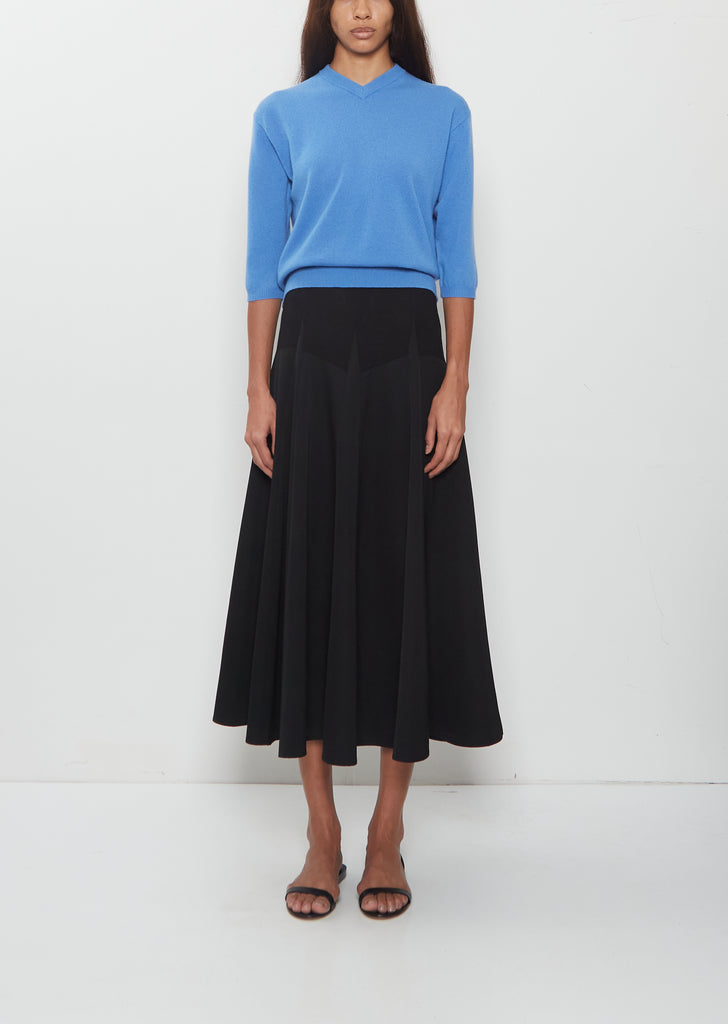 Knit Combo Godet Skirt
