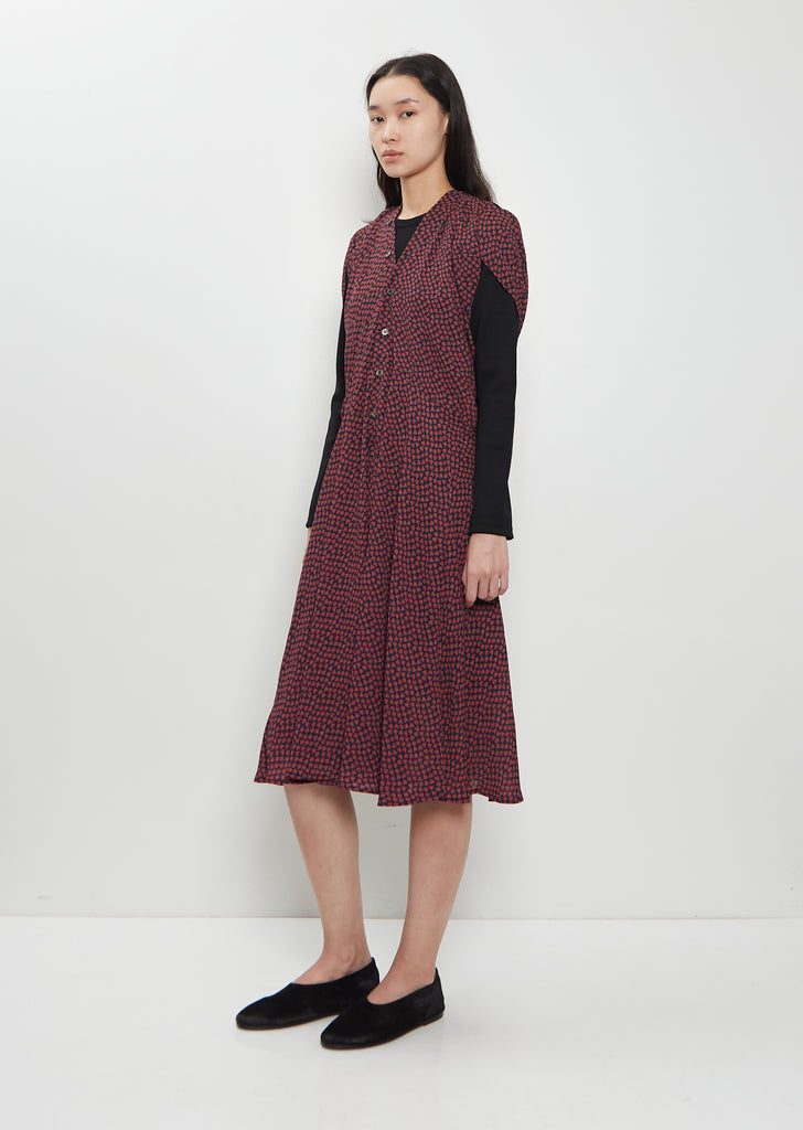 Georgette Flower Print Layered Dress