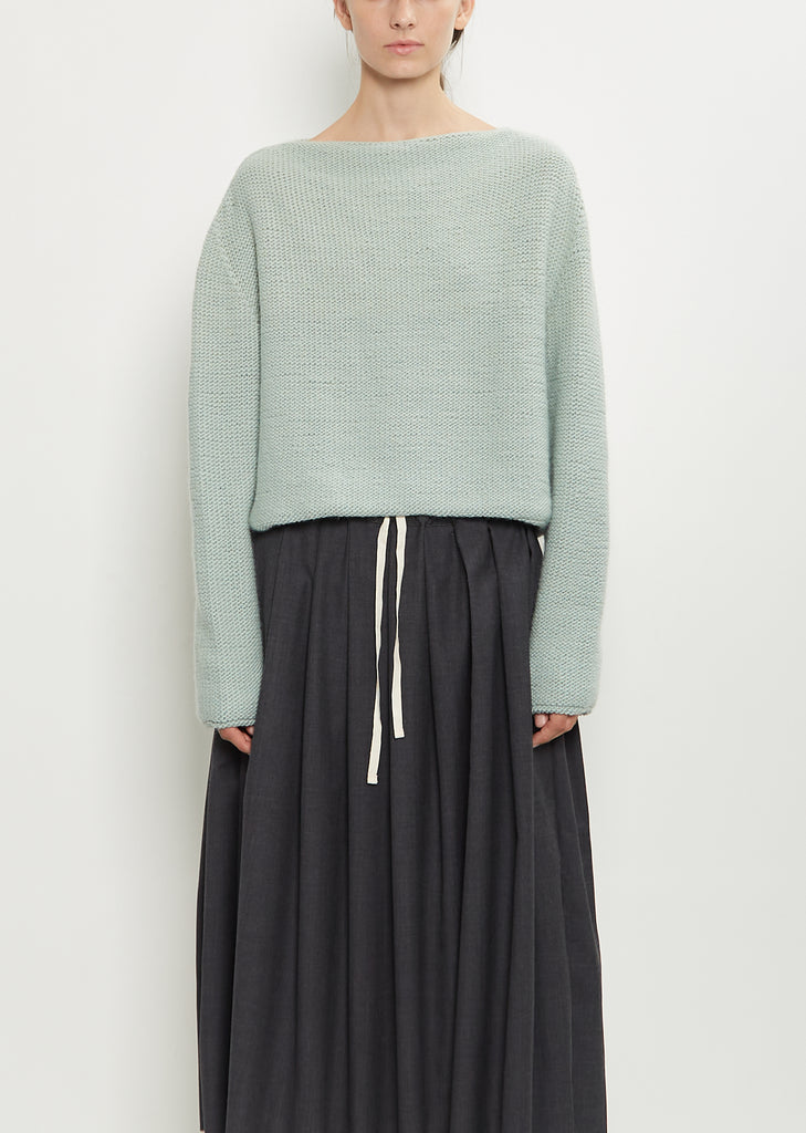 Aviao Hand-Knitted Merino Wool Sweater — Mint Green