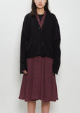 Wool Jersey Rib Knit Cardigan