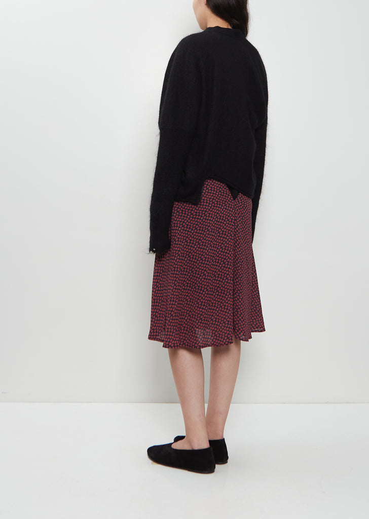 Wool Jersey Rib Knit Cardigan