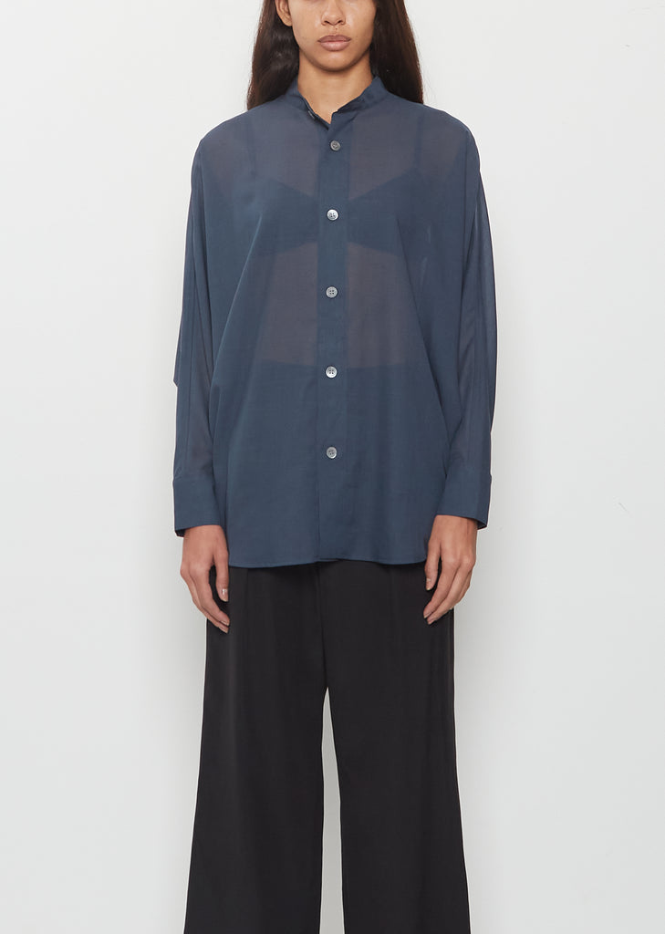 Sheer Wool Dolman Sleeve Shirt