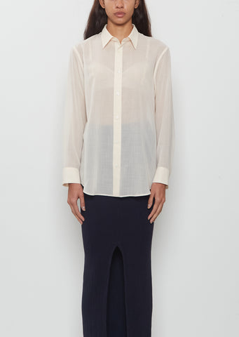Sheer Wool Classic Collar Shirt