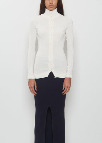 Rill High Neck Pleats Shirt
