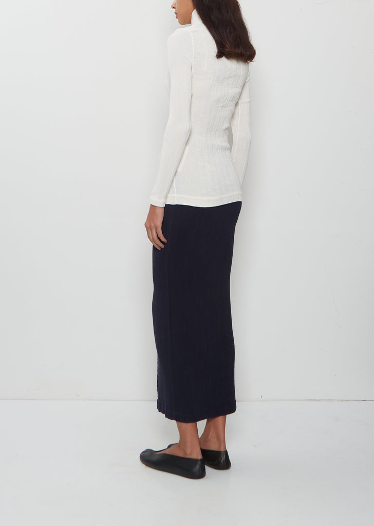Rill High Neck Pleats Shirt