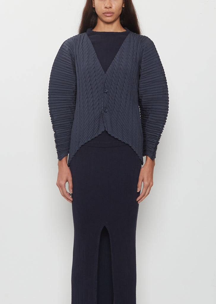 Unflurling Pleats Cardigan