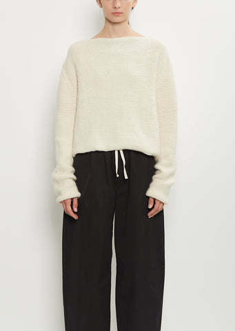 Aviao Hand-Knitted Merino Wool Sweater — Off White