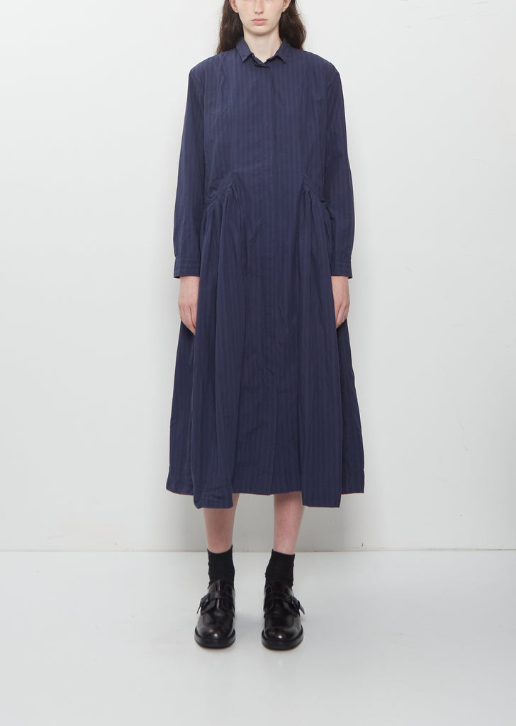 Sally Cotton Dress — Navy Stripe