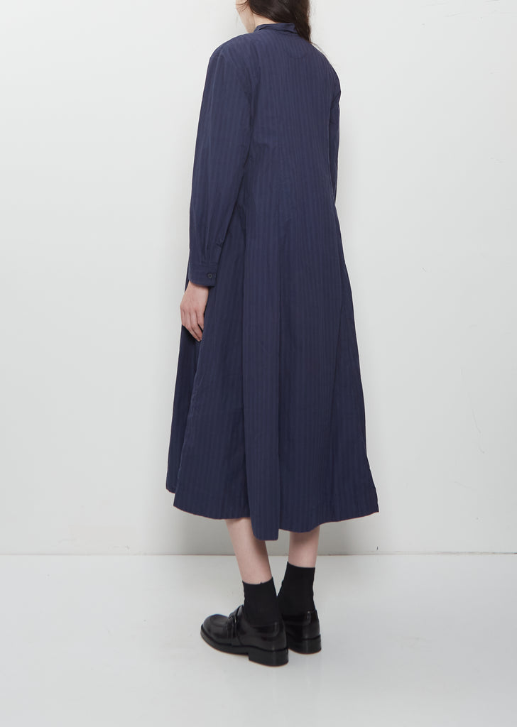 Sally Cotton Dress — Navy Stripe