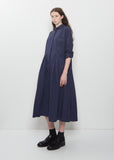 Sally Cotton Dress — Navy Stripe