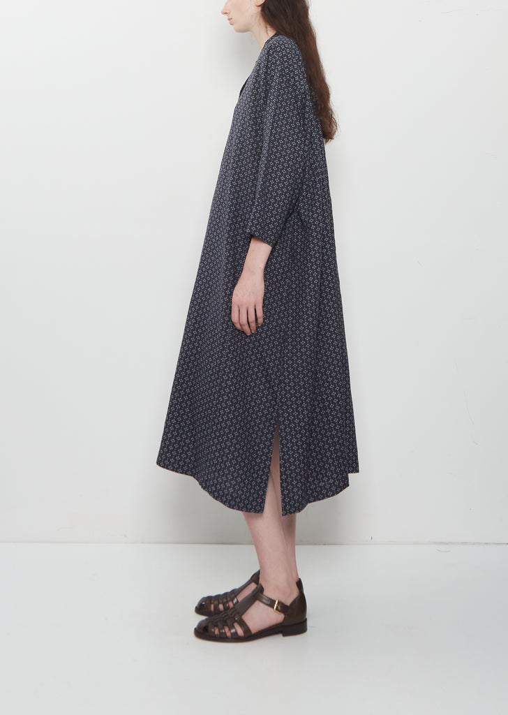 Open Neck Line Dress — Dark Navy