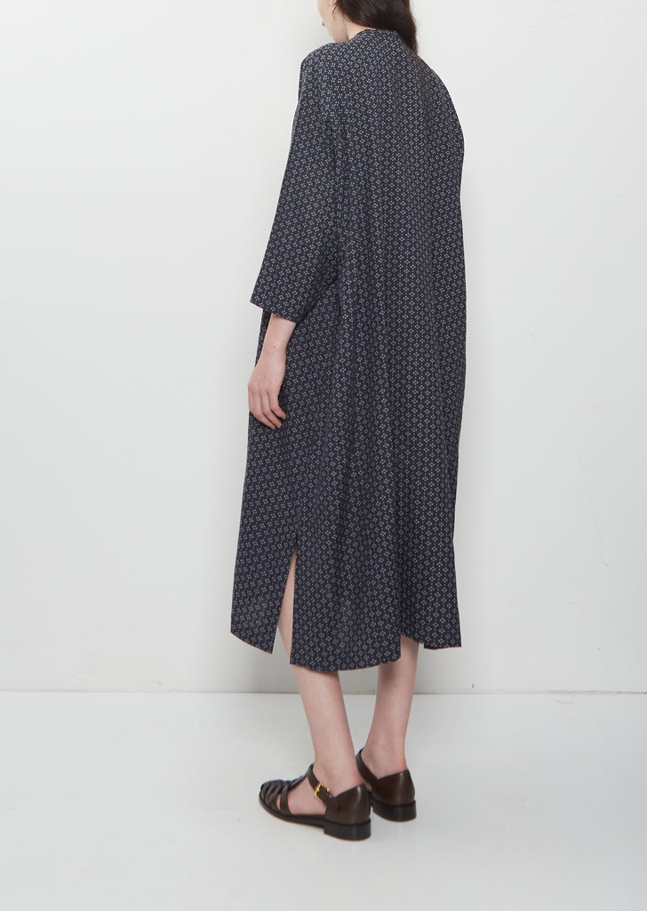 Open Neck Line Dress — Dark Navy