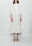Side Panel Cotton Linen Dress — Off White