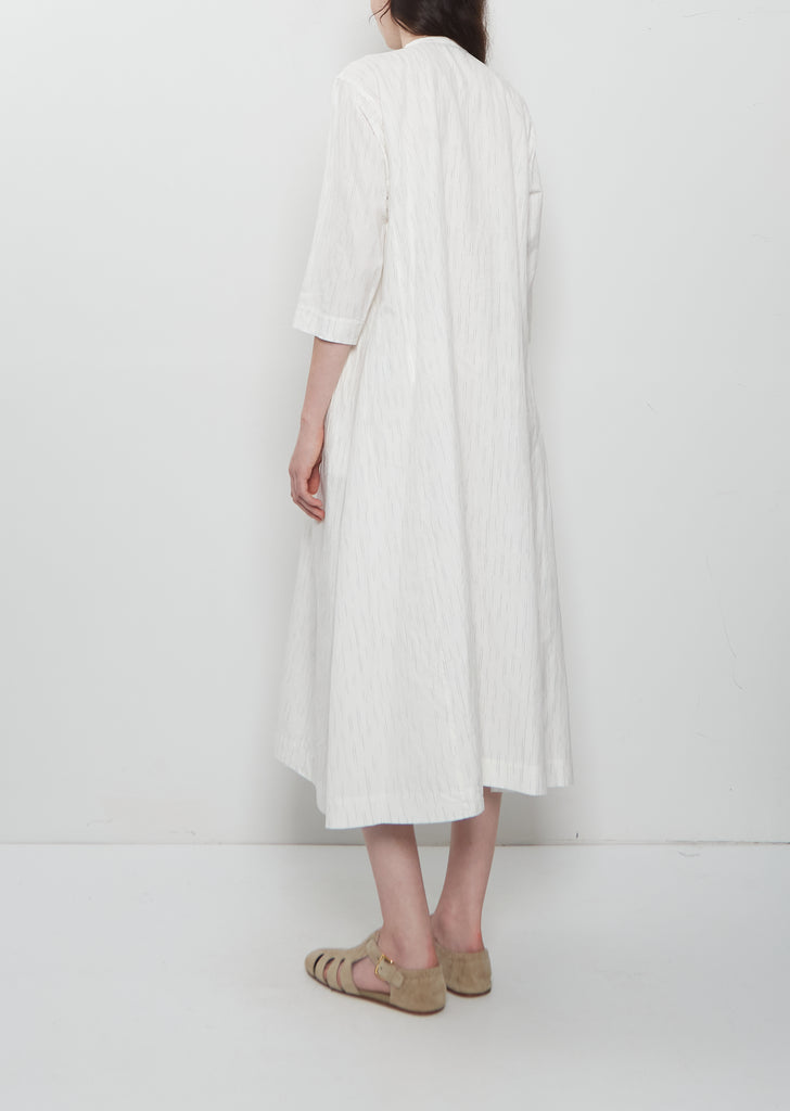 Side Panel Cotton Linen Dress — Off White