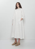Side Panel Cotton Linen Dress — Off White