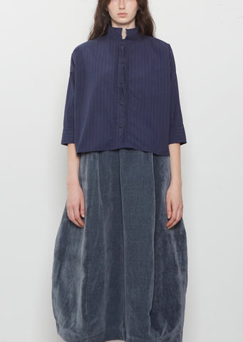 Claudia Cotton Shirt — Navy Stripe