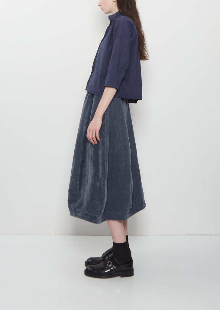 Claudia Cotton Shirt — Navy Stripe