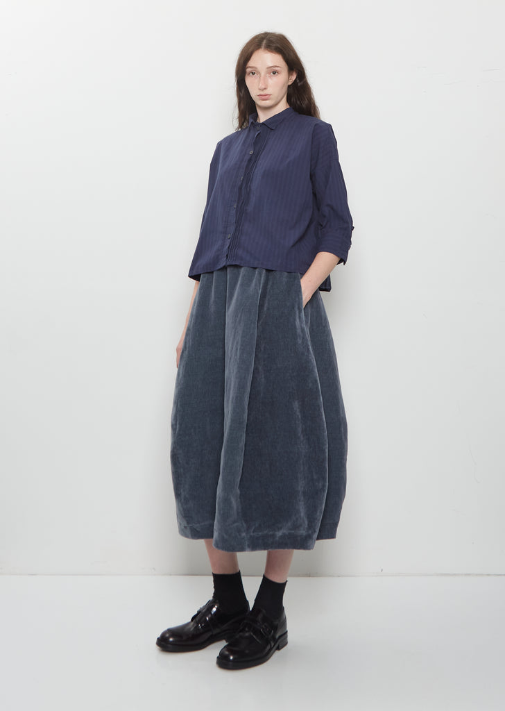 Claudia Cotton Shirt — Navy Stripe
