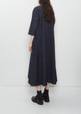 Side Panel Cotton Linen Dress — Dark Navy