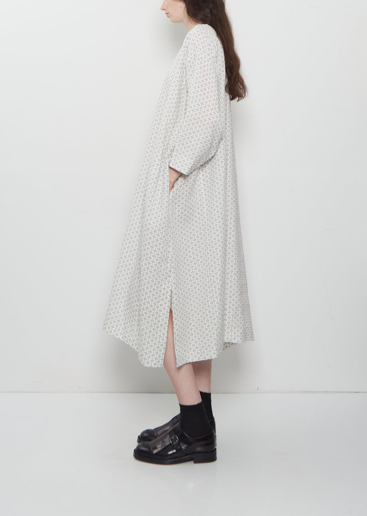 Open Neck Line Dress — Off White