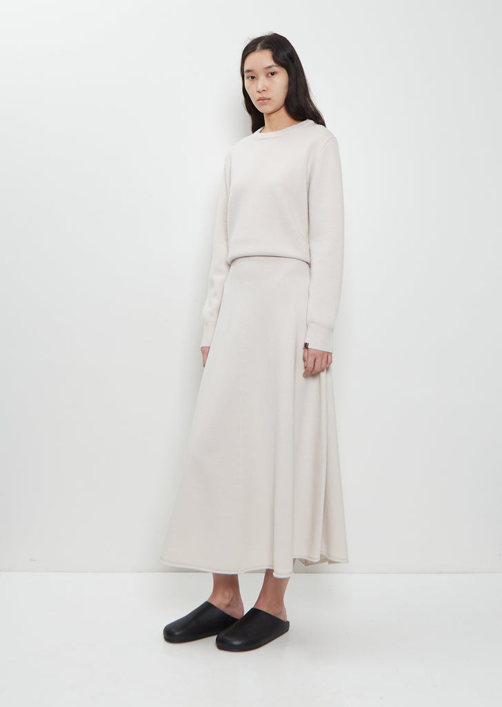 n°388 Ease Stretch Cashmere Skirt — Chalk