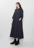 Side Panel Cotton Linen Dress — Dark Navy