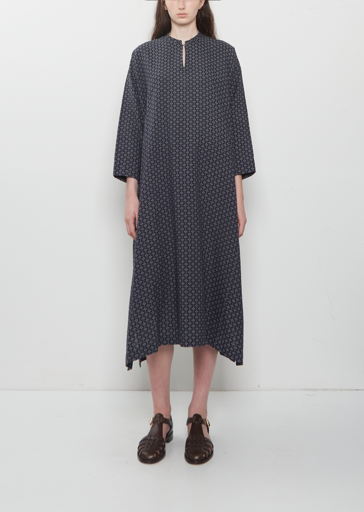 Open Neck Line Dress — Dark Navy