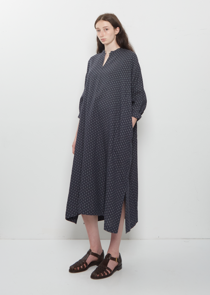 Open Neck Line Dress — Dark Navy