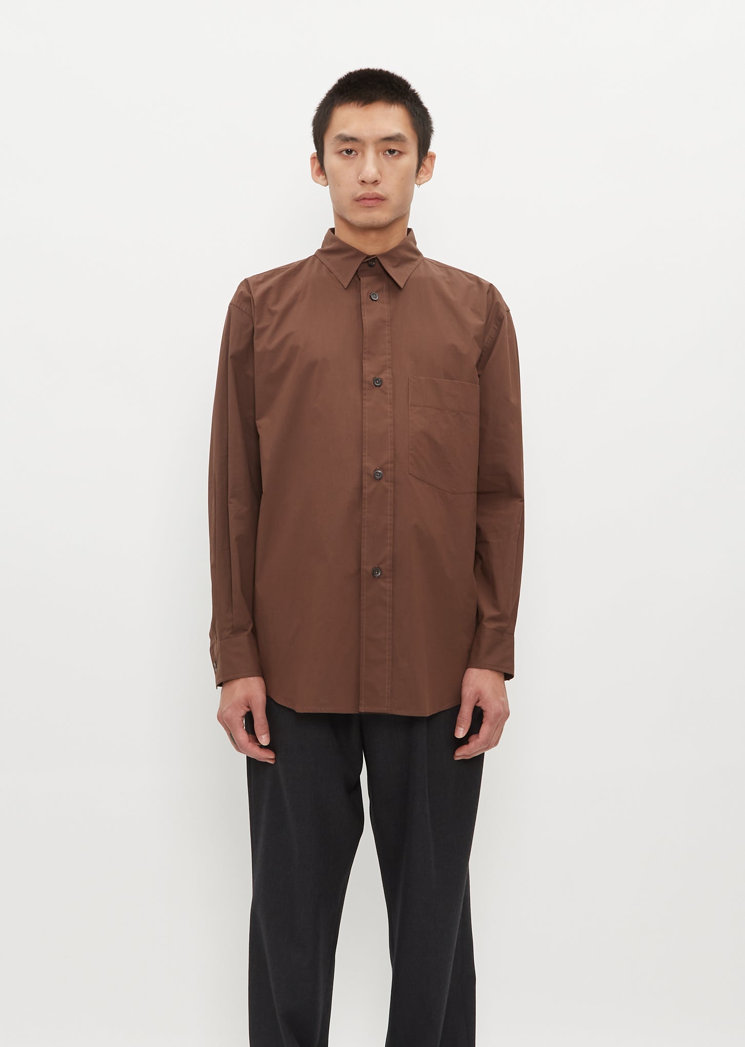 Oversized cotton-poplin shirt