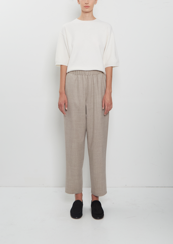 Wool Flannel Carrot Pants — Oatmeal