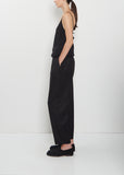 Wool Flannel Carrot Pants — Black