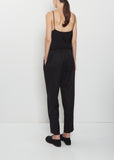 Wool Flannel Carrot Pants — Black