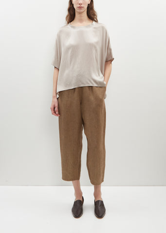 Linen Herringbone Carrot Pants