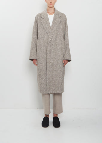 Herringbone Cashmere Oversized Coat