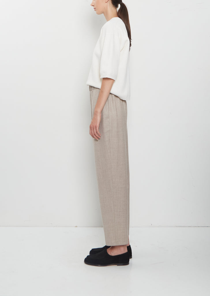 Wool Flannel Carrot Pants — Oatmeal
