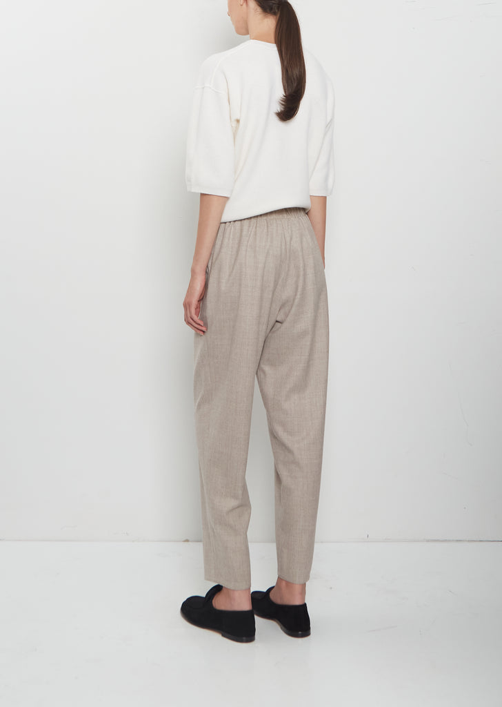 Wool Flannel Carrot Pants — Oatmeal