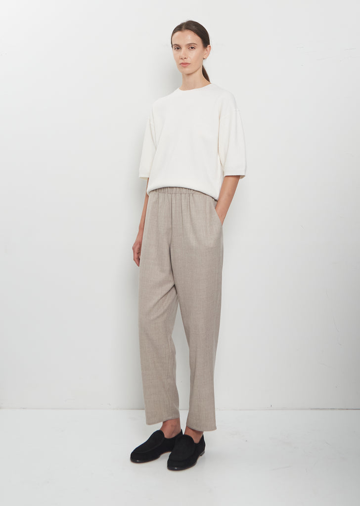 Wool Flannel Carrot Pants — Oatmeal